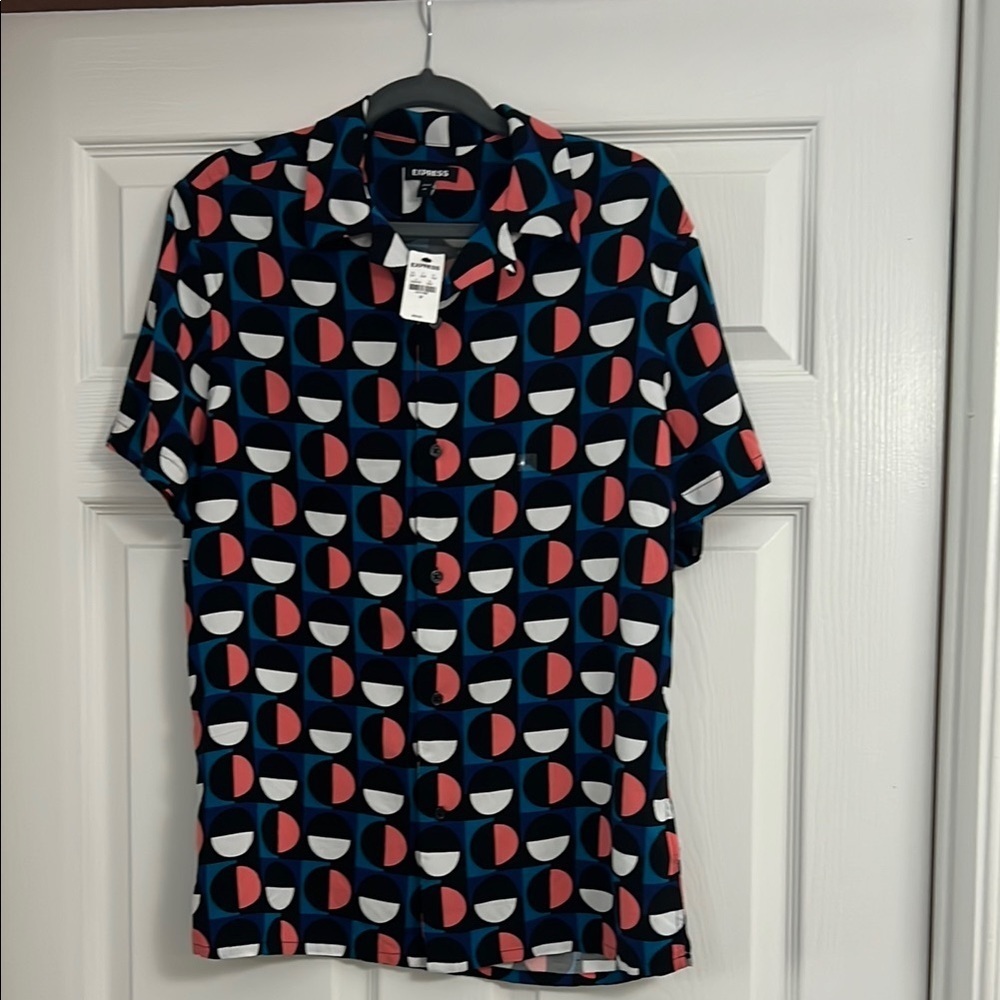 Express Men’s Casual Multicolor Button Down Shirt Size M